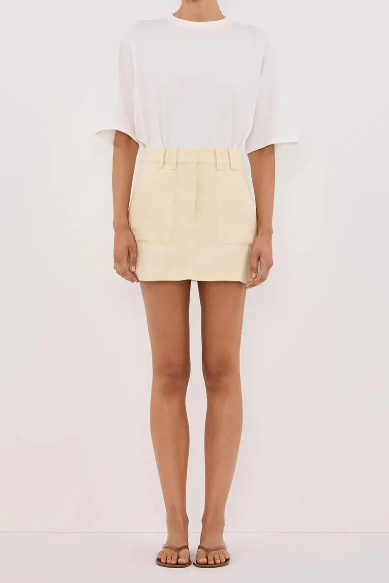 EVA LEMON LINEN SKORT